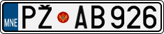 License plate of Montenegro, Cars