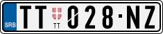 License plate of Serbia, Cars