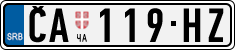 License plate of Serbia, Cars