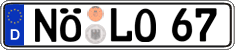German license plate, Regular plates