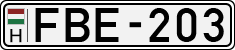 license plates of Hungary, Cars (1990)