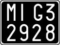 License plate of Italy, Cars (1927 year series)