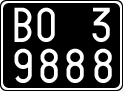 License plate of Italy, Cars (1927 year series)