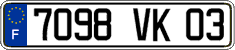 French license plate, FNI
