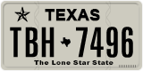 Texas, Regular plates (2012) (АBC-1234)