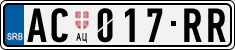 License plate of Serbia, Cars