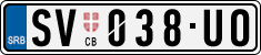 License plate of Serbia, Cars