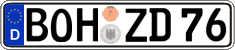 German license plate, Regular plates