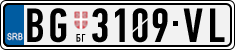 License plate of Serbia, Cars