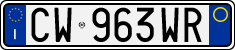 License plate of Italy, Cars (1994 year series)