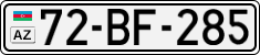 License plate of Azerbaijan, Cars