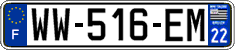 French license plate, SIV (temporary)
