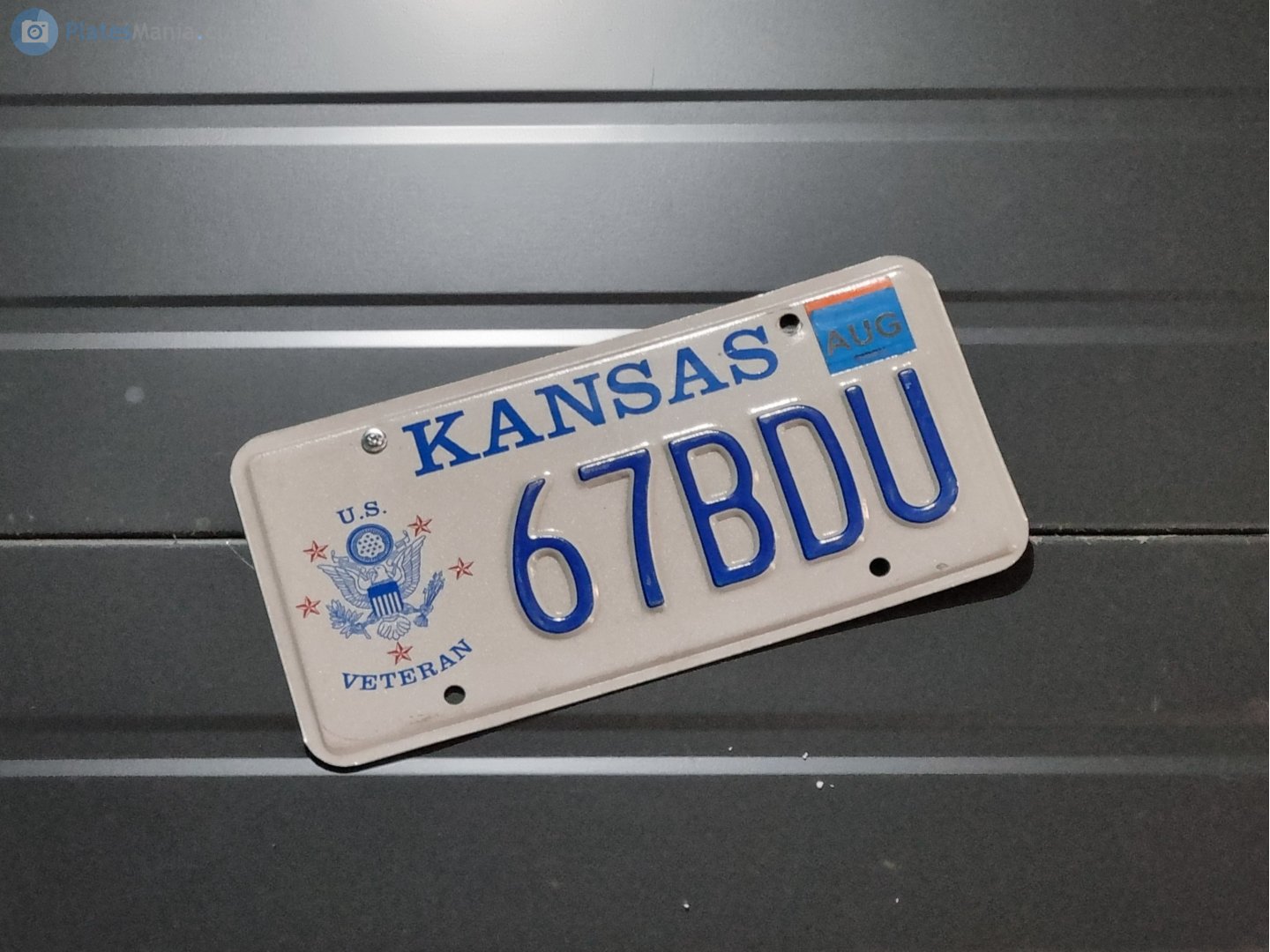 67BDU, License plate without vehicle 