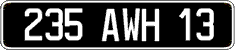 French license plate, FNI