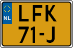 License plate of the Netherlands, Agricultural trailers (2021 system)