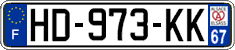 French license plate, SIV (ordinary)