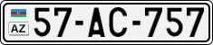 License plate of Azerbaijan, Cars