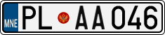 License plate of Montenegro, Cars
