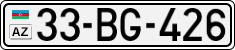 License plate of Azerbaijan, Cars