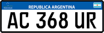 License plate of Argentina, Cars (Mercosur, AB 123 CD)