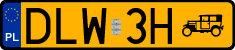 License plates of Poland, Oldtimers