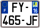 French license plate, SIV (ordinary)
