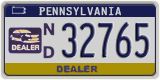 Pennsylvania, Dealer (N/D 12345 | P/R 12345)