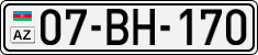 License plate of Azerbaijan, Cars