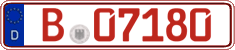German license plate, Red license plates