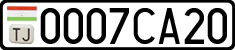 License plate of Tajikistan, Private owners (2009)