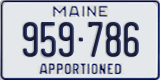 Maine, Specialty plates (123-456)