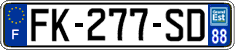 French license plate, SIV (ordinary)