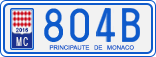 License plate of Monaco, Cars