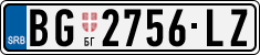 License plate of Serbia, Cars