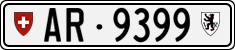 License plate of Switzerland, Cars