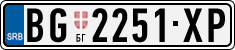 License plate of Serbia, Cars
