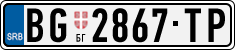 License plate of Serbia, Cars