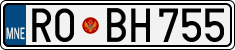 License plate of Montenegro, Cars