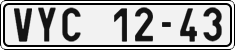 License plate of the Czech Republic, Cars (1960)