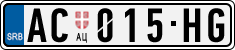 License plate of Serbia, Cars