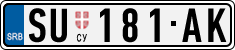 License plate of Serbia, Cars