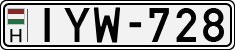license plates of Hungary, Cars (1990)