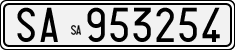 License plate of Italy, Cars (1927 year series)