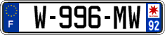 French license plate, SIV (garage)