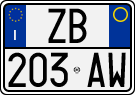 License plate of Italy, Cars (1994 year series)