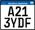 License plate of Argentina, Motorcycles (Mercosur, A123BCD)