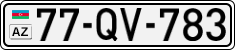 License plate of Azerbaijan, Cars
