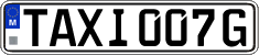 License plate of Malta, Taxi (TAXI 123A)