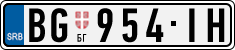 License plate of Serbia, Cars