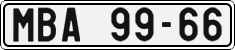 License plate of the Czech Republic, Cars (1960)